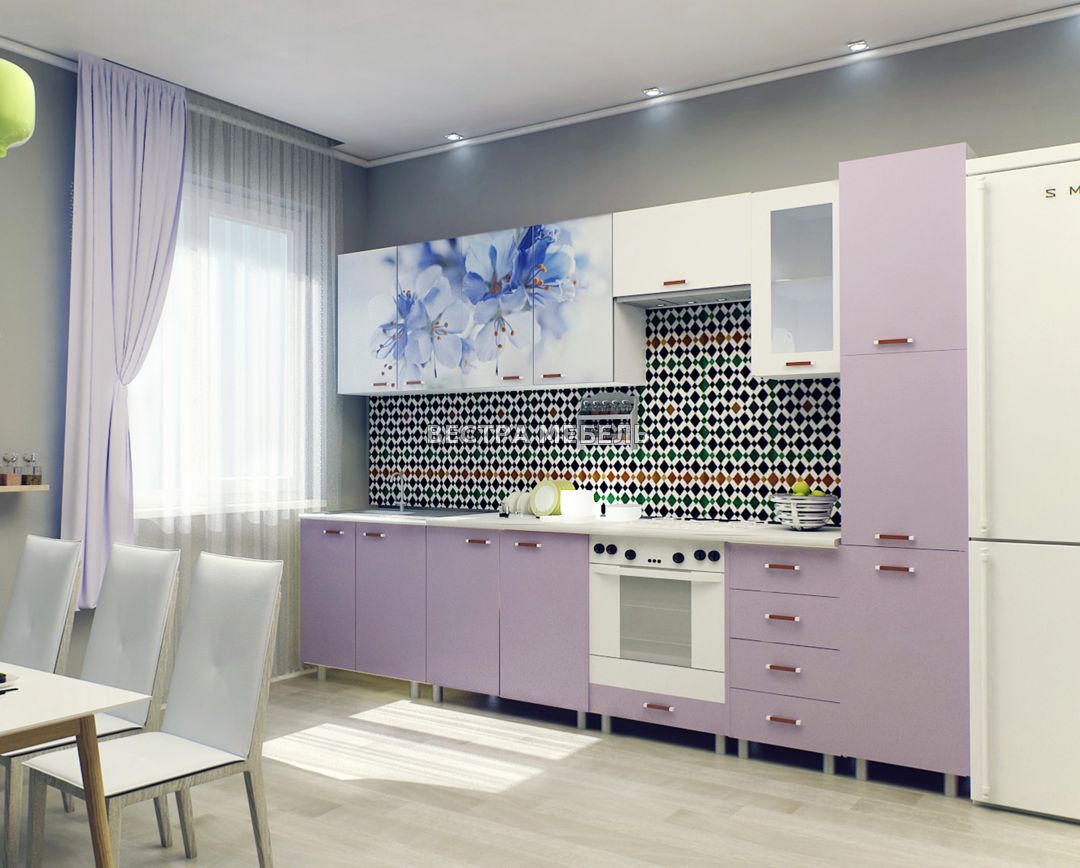 Кухня с фотопечатью Фиолетовый (рис. 06)