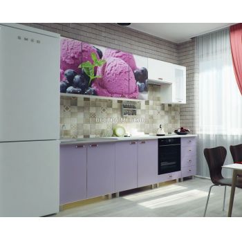 Кухня с фотопечатью ЛДСП Фиолетовый (рис. 08 мороженое)