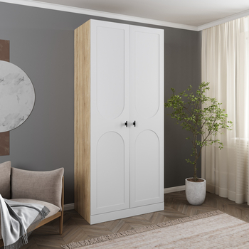 Шкаф Монблан 2х дверный, Бланш, распашной (штанга)