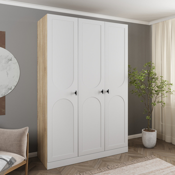 Шкаф Монблан 3х дверный, Бланш, распашной (штанга)