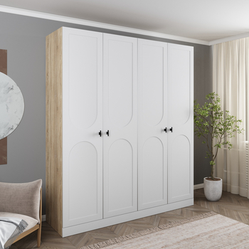 Шкаф Монблан 4х дверный, Бланш, распашной