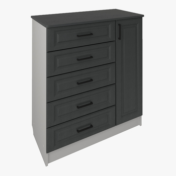 Комод КМ-02 Графит браш, МДФ