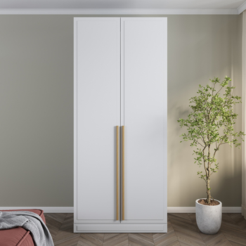 Шкаф Анабель 2х дверный, Бланш, распашной (штанга)