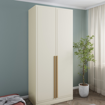 Шкаф Анабель 2х дверный, Фон Беж, распашной (штанга)